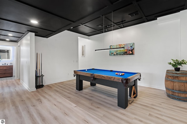 1259 Lin Dale Dr, Traverse City, MI 49686 - game room with light wood finished floors, pool table, and recessed lighting