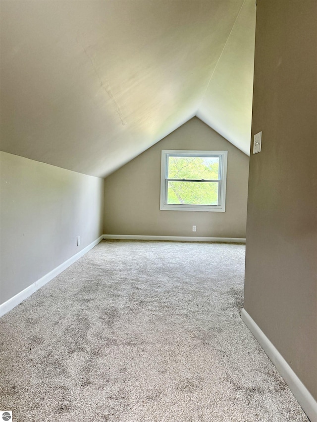 7160 Cherry Ave, Kewadin, MI 49648 - additional living space with carpet and lofted ceiling