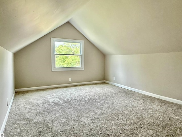 7160 Cherry Ave, Kewadin, MI 49648 - additional living space featuring carpet and vaulted ceiling