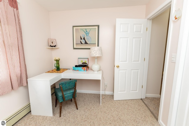 10200 S Lake Station Ave, Lake, MI 48632 - carpeted home office with a baseboard heating unit and baseboards