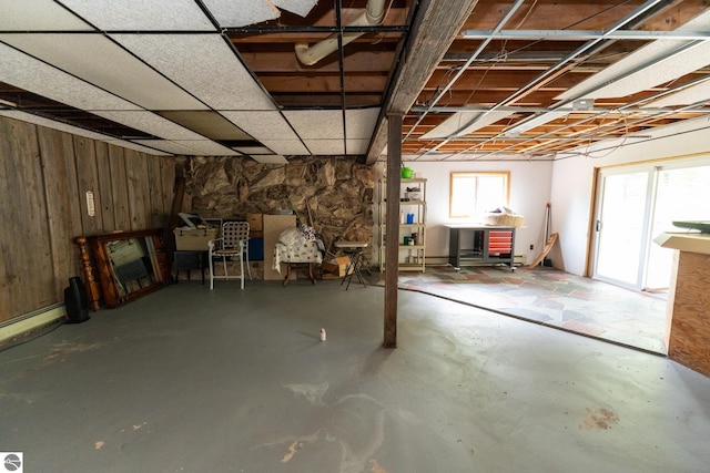 10200 S Lake Station Ave, Lake, MI 48632 - basement featuring wood walls