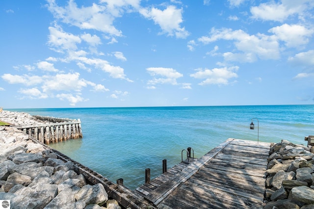 589 Pine Ln, East Tawas, MI 48730 - water view featuring a boat dock