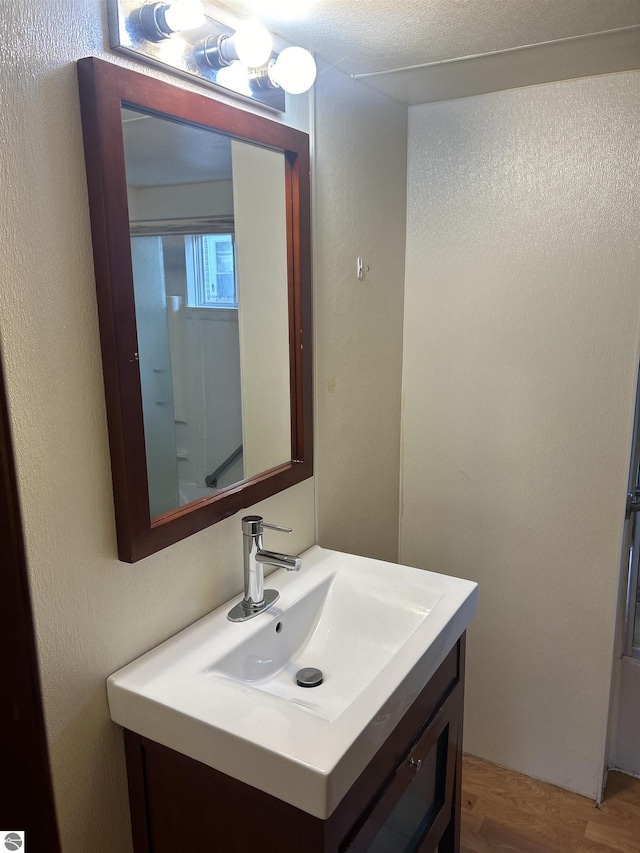 832 Manor Ln, Traverse City, MI 49686 - bathroom featuring vanity and wood finished floors