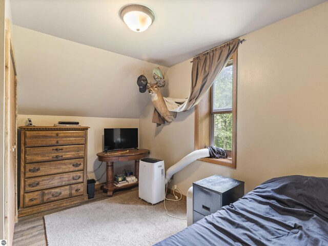 16933 3rd St, Copemish, MI 49625 - carpeted bedroom with vaulted ceiling