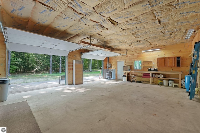 405 E Shetland Trl, Cedar, MI 49621 - garage featuring wood walls