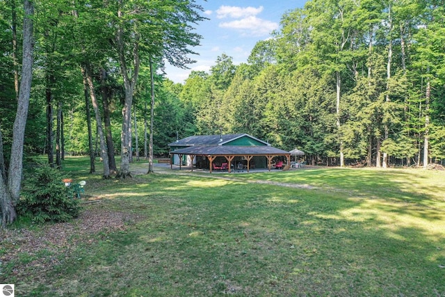 405 E Shetland Trl, Cedar, MI 49621 - view of front of home with a front yard and a view of trees