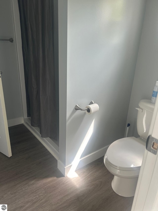 5819 Indian Ln, Weidman, MI 48893 - full bath with wood finished floors and a shower with shower curtain