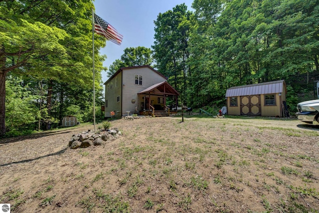 3721 W 18th Rd, Mesick, MI 49668 - view of yard with a storage shed