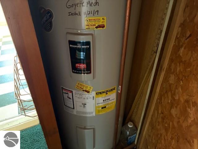 4161 Elbow Lake Rd, Prescott, MI 48756 - utility room with electric water heater