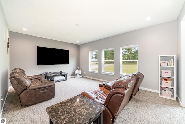 3468 Kali Ln, Alma, MI 48801 - carpeted living area with baseboards and recessed lighting