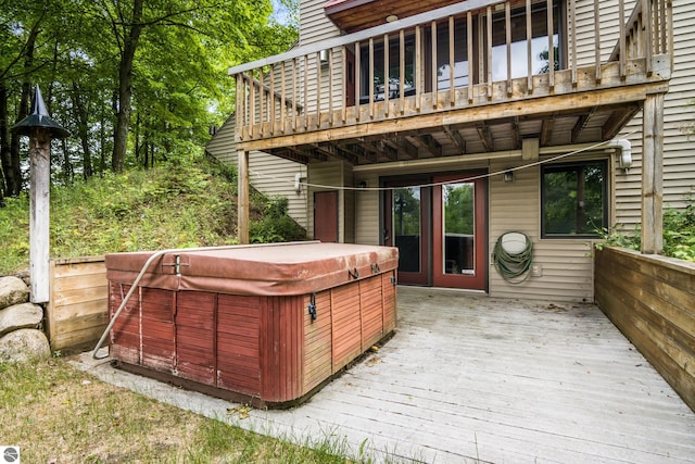 9420 E Traverse Hwy, Traverse City, MI 49684 - deck featuring a hot tub