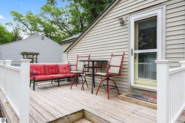821 Indian Trail Blvd, Traverse City, MI 49686 - deck featuring an outdoor living space