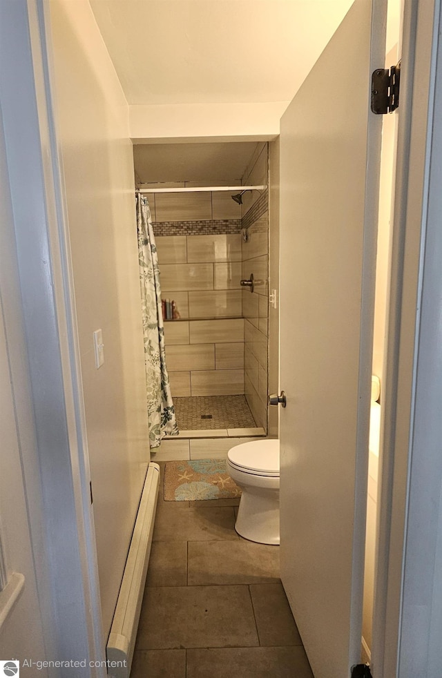 622 W Houghton Lake Rd, Lake City, MI 49651 - bathroom with a baseboard heating unit and a shower stall