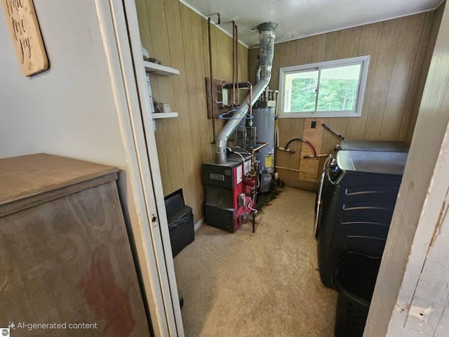 622 W Houghton Lake Rd, Lake City, MI 49651 - storage room featuring washing machine and clothes dryer and water heater