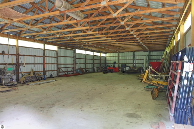 8124 Crisp Rd, Williamsburg, MI 49690 - garage with metal wall