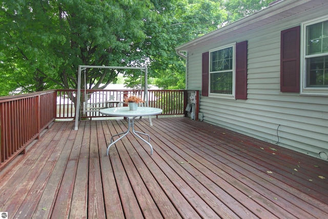 8124 Crisp Rd, Williamsburg, MI 49690 - view of wooden terrace