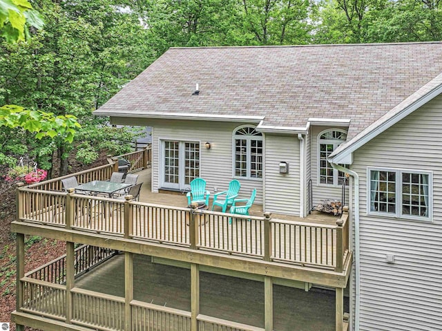 4180 Pintail Dr, Traverse City, MI 49696 - wooden terrace featuring outdoor dining area
