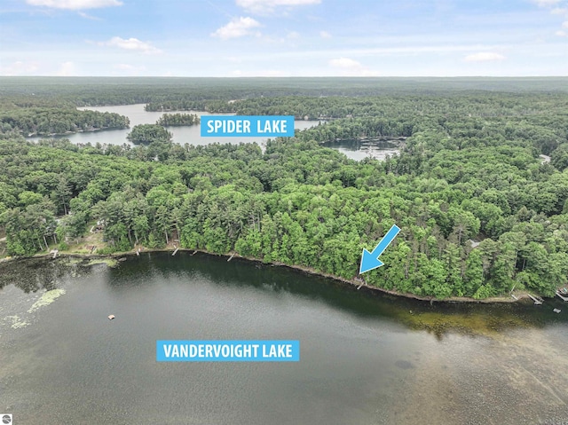 4180 Pintail Dr, Traverse City, MI 49696 - aerial overview of property's location featuring a forest and a nearby body of water