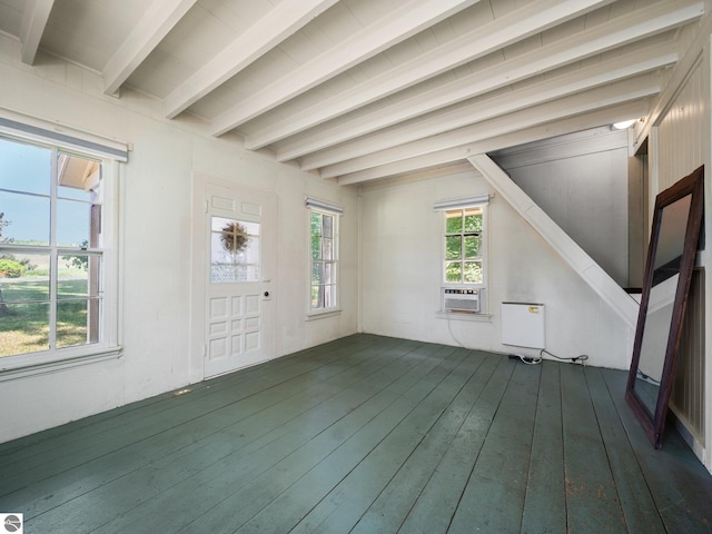 10090 E 48th Rd, Cadillac, MI 49601 - unfurnished sunroom with beamed ceiling and cooling unit