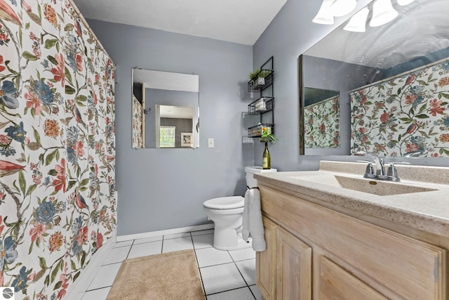 2491 Holland Cir, Traverse City, MI 49685 - full bathroom with tile patterned floors, vanity, and a shower with curtain