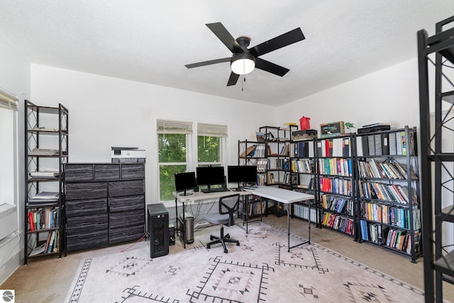503 N Kinney Ave, Mount Pleasant, MI 48858 - home office featuring ceiling fan and carpet floors