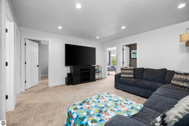 6330 Lund Rd SW, Fife Lake, MI 49633 - living area featuring carpet and recessed lighting