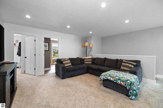 6330 Lund Rd SW, Fife Lake, MI 49633 - carpeted living area featuring recessed lighting and baseboards
