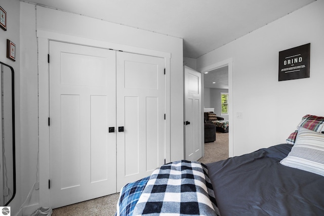 6330 Lund Rd SW, Fife Lake, MI 49633 - bedroom featuring a closet and speckle patterned floor