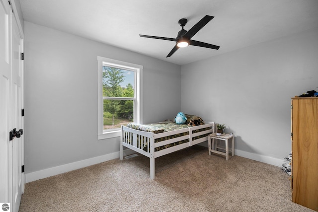 6330 Lund Rd SW, Fife Lake, MI 49633 - bedroom featuring carpet flooring and a ceiling fan