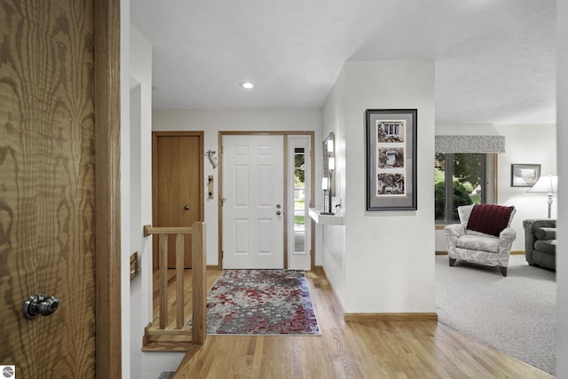 3810 Ridgeway Pl, Traverse City, MI 49684 - entrance foyer featuring light wood-type flooring and recessed lighting