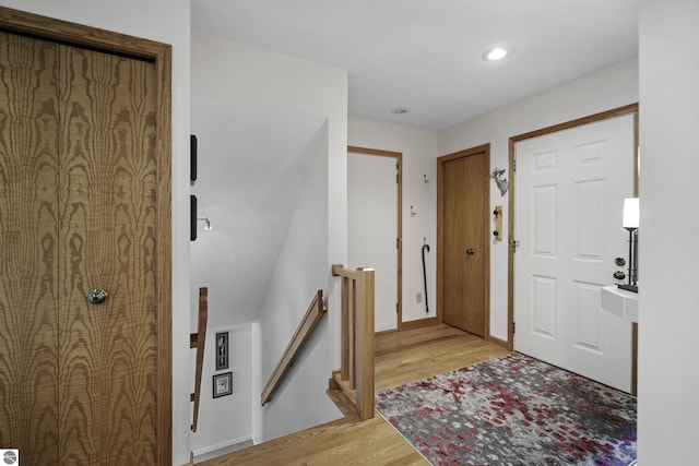 3810 Ridgeway Pl, Traverse City, MI 49684 - foyer entrance with light wood-type flooring and recessed lighting
