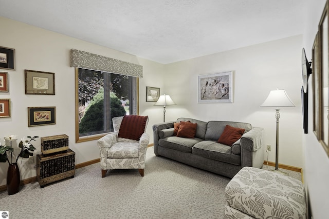 3810 Ridgeway Pl, Traverse City, MI 49684 - living room featuring baseboards and carpet