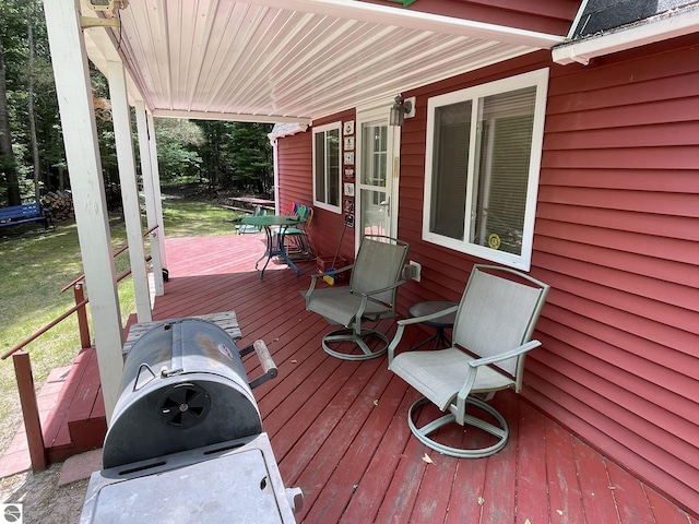 5218 E Laird Lake Rd, Hale, MI 48739 - deck featuring grilling area