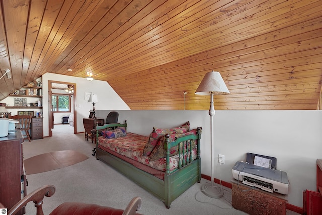 6387 W Maple St, Lake City, MI 49651 - carpeted bedroom with vaulted ceiling and wood ceiling