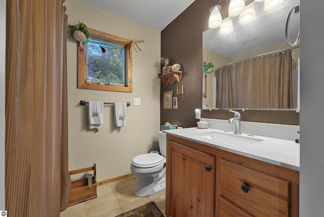 6387 W Maple St, Lake City, MI 49651 - bathroom featuring vanity, tile patterned floors, and a shower with curtain