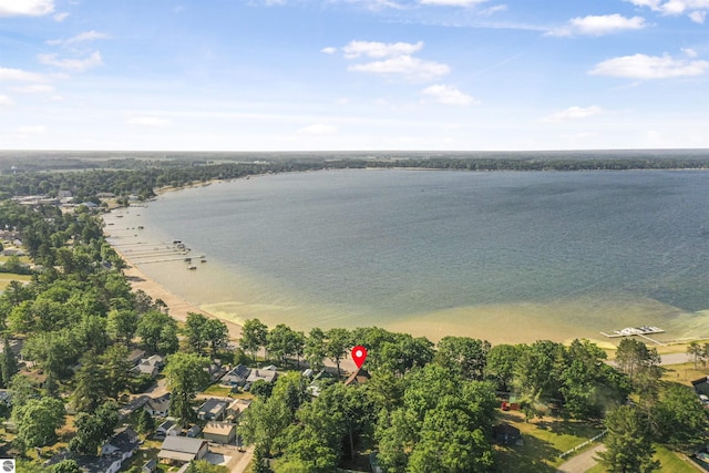 6387 W Maple St, Lake City, MI 49651 - aerial overview of property's location featuring a nearby body of water