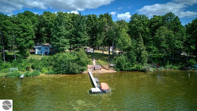 7600 Maple St, Grawn, MI 49637 - view from above of property with a large body of water