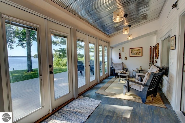 7600 Maple St, Grawn, MI 49637 - sunroom / solarium with french doors and a water view