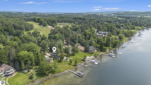 8781 Clam Lake Rd, Bellaire, MI 49615 - aerial view of property's location with a nearby body of water