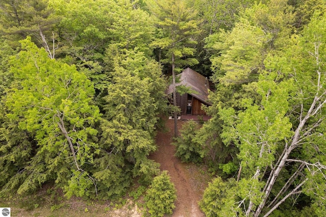 15910 E Cherry Park Dr, Northport, MI 49670 - view from above of property featuring a forest