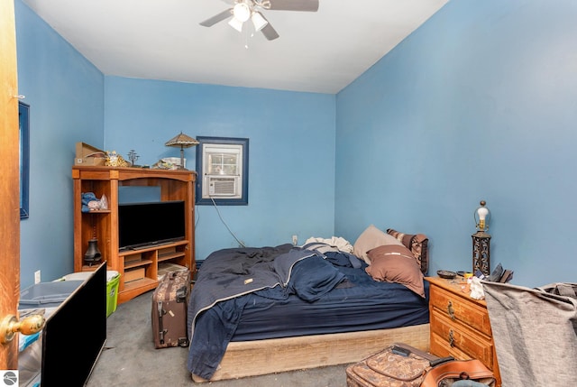 309 W Orchard Ave, Shepherd, MI 48883 - carpeted bedroom with a ceiling fan and cooling unit