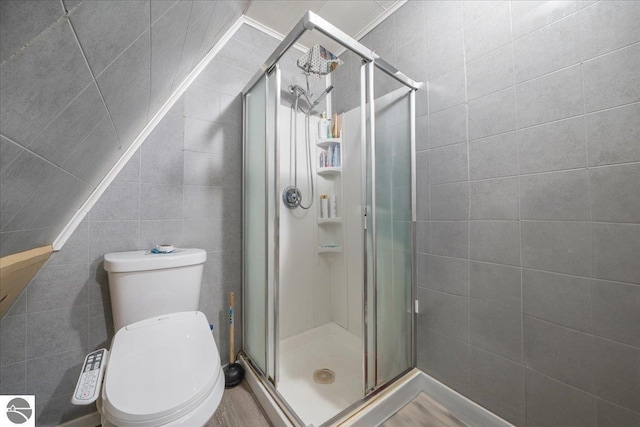 100 S Bullock St, Whittemore, MI 48770 - full bathroom with a stall shower and tile walls