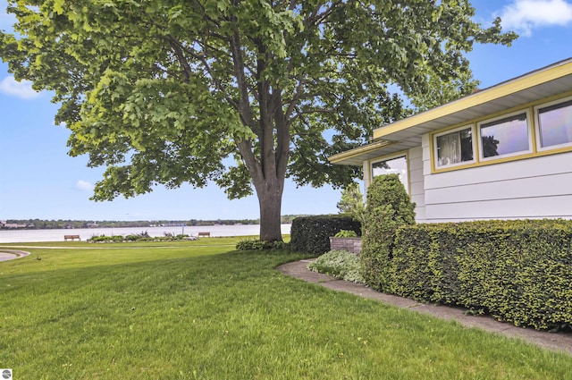 611 Sunset Ln, Cadillac, MI 49601 - view of grassy yard featuring a water view