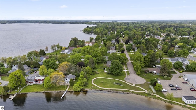 611 Sunset Ln, Cadillac, MI 49601 - aerial perspective of suburban area with a nearby body of water
