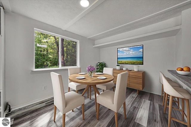 3594 Channel Rd, Hale, MI 48739 - dining space with wood finished floors and a textured ceiling