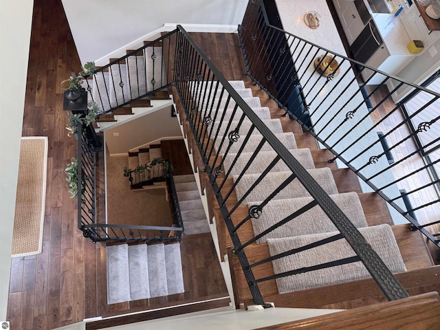 777 Stoneridge Dr, Mount Pleasant, MI 48858 - stairs with wood finished floors