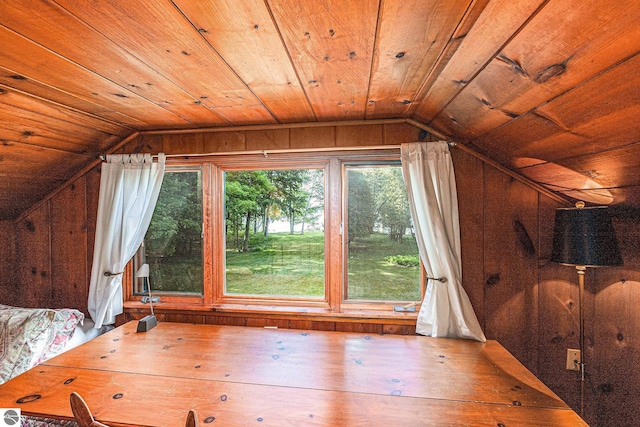 7822 W Welch Rd, Empire, MI 49630 - bonus room with lofted ceiling, wooden ceiling, and wood walls