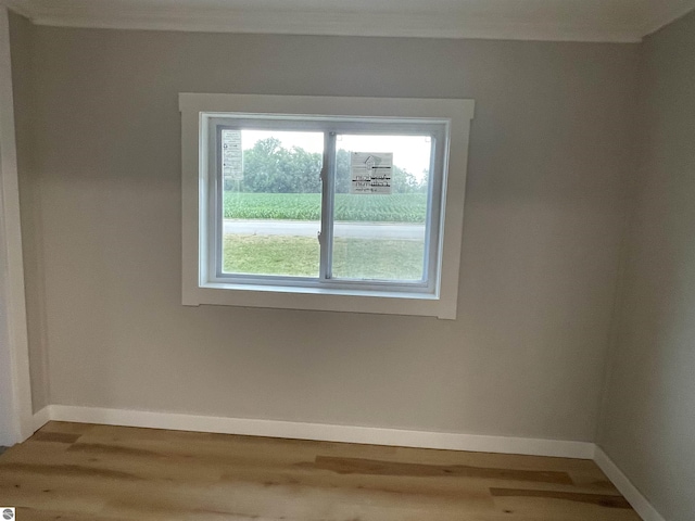 702 N Grafton Ave, Alma, MI 48801 - unfurnished room with wood finished floors and ornamental molding