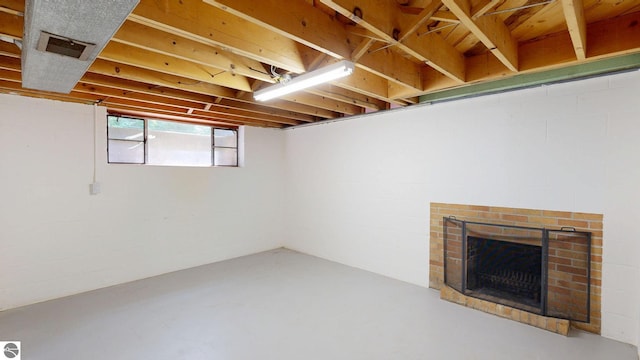 1519 Ridge Rdg, Mount Pleasant, MI 48858 - below grade area with a brick fireplace