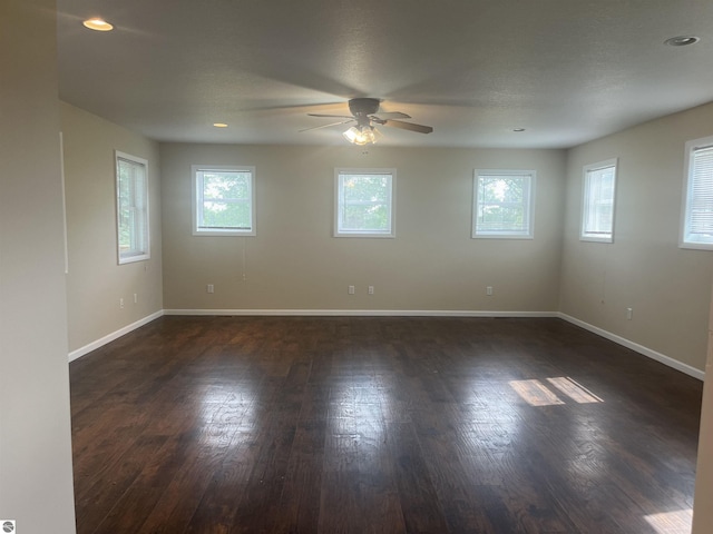 2507 N Lincoln Rd, Rosebush, MI 48878 - spare room with a ceiling fan, dark wood-type flooring, and recessed lighting